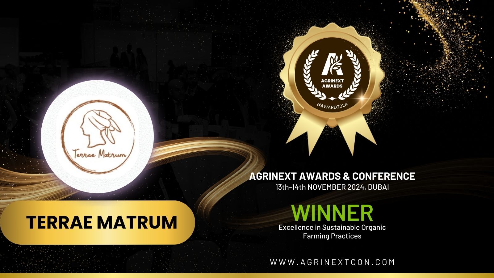 Terrae Matrum Receives Excellence in Agriculture Award for Sustainable Organic Farming Practices at AgriNext Dubai 2024